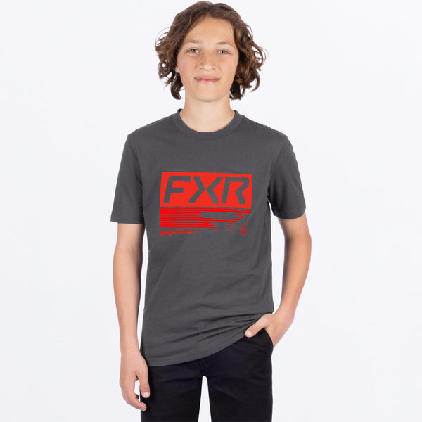 YthElevatePremium_T-Shirt_AsphaltRed_SKU_261509-_0820_Front